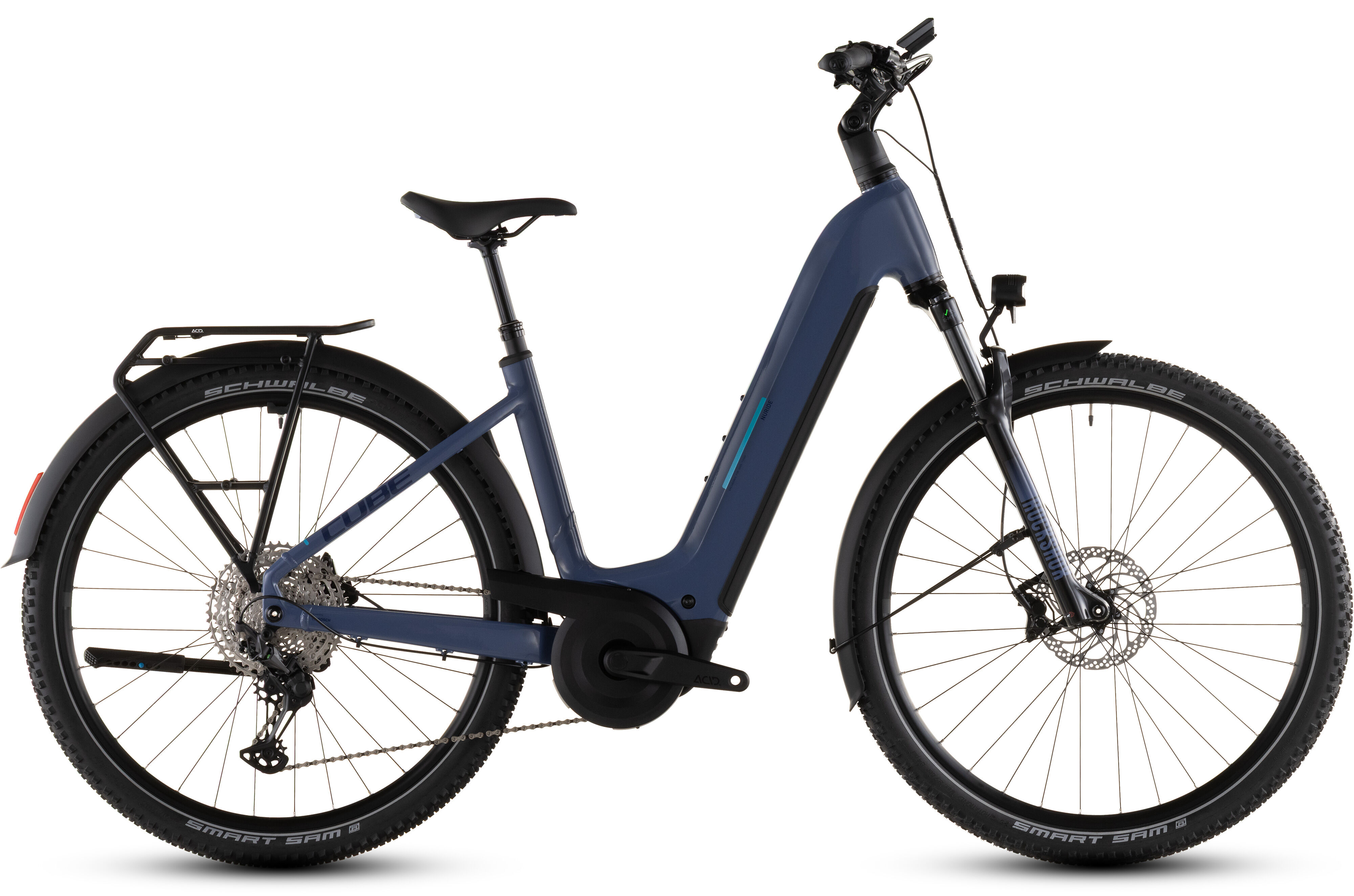 Cube Nuride Hybrid EXC 800 jeansblue´n´blue UN3556 Fahrzeug mit Antrieb durch Lithium-Ionen- Batterien. Transport nach SV 388 und 666 ADR.